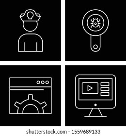 Set Of 4 Universal Icons For Mobile Application and websites
