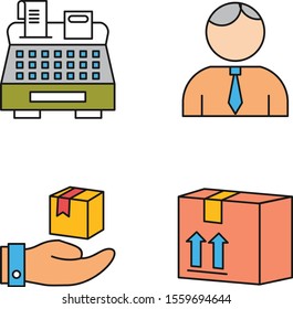 Set Of 4 Universal Icons For Mobile Application and websites
