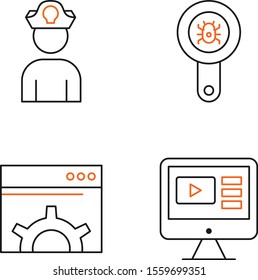 Set Of 4 Universal Icons For Mobile Application and websites
