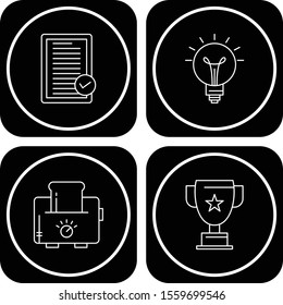 Set Of 4 Universal Icons For Mobile Application and websites
