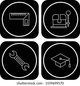 Set Of 4 Universal Icons For Mobile Application and websites
