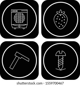Set Of 4 Universal Icons For Mobile Application and websites
