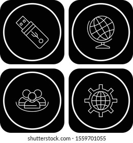 Set Of 4 Universal Icons For Mobile Application and websites
