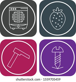 Set Of 4 Universal Icons For Mobile Application and websites

