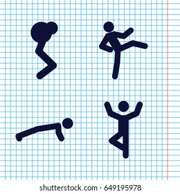 Set of 4 ups filled icons such as