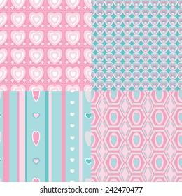  set of 4 Valentine's Day heart patterns 2
