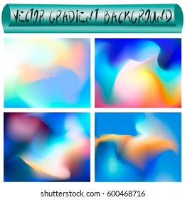 Set of 4 vector abstract gradient backgrounds with vintage look