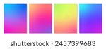 Set of 4 vector gradient backgrounds of vibrant colors with soft transitions. For covers, wallpapers, brands, social media and other bright projects. 