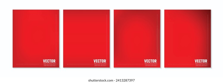 Set of 4 vector gradient backgrounds of romantic red and pink colors. Great for for Valentine's day