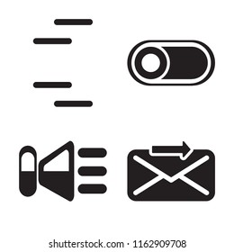 Set of 4 vector icons such as, Switch, Speaker, Send, web UI editable icon pack, pixel perfect