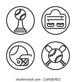 Set of 4 vector icons such as Trophy, Bag, Helmet, Emblem, web UI editable icon pack, pixel perfect