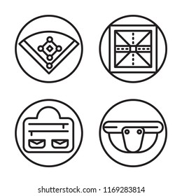 Set of 4 vector icons such as Field, Base, Bag, Shell, web UI editable icon pack, pixel perfect