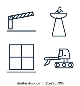Set of 4 vector icons such as Barrier, Sink, Window, Excavator, web UI editable icon pack, pixel perfect