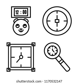 Set of 4 vector icons such as Piggybank, Stop watch, Clock, Clocks, web UI editable icon pack, pixel perfect