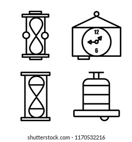 Set of 4 vector icons such as Hourglass, Idea, Alarm, web UI editable icon pack, pixel perfect