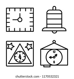 Set of 4 vector icons such as Alarm clock, Alarm, Clocks, Idea, web UI editable icon pack, pixel perfect