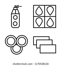 Set of 4 vector icons such as Paint tube, Cmyk, Rgb, Layer, web UI editable icon pack, pixel perfect