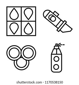 Set of 4 vector icons such as Cmyk, Cutter, Rgb, Paint tube, web UI editable icon pack, pixel perfect