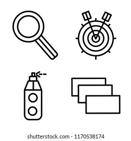 Set of 4 vector icons such as Compass, Target, Paint tube, Layer, web UI editable icon pack, pixel perfect