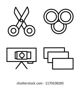 Set of 4 vector icons such as Scissors, Rgb, Canvas, Layer, web UI editable icon pack, pixel perfect