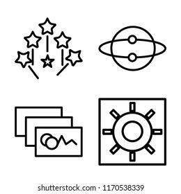 Set of 4 vector icons such as Magic wand, Idea, Image, Brightness, web UI editable icon pack, pixel perfect