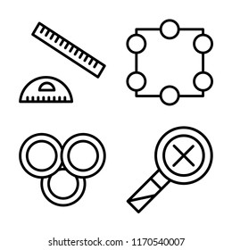 Set of 4 vector icons such as square, Crop, Rgb, Zoom out, web UI editable icon pack, pixel perfect