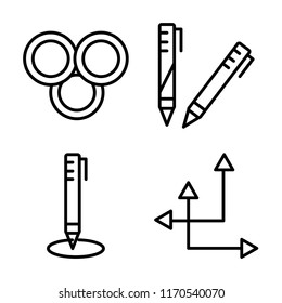 Set of 4 vector icons such as Rgb, Pencil, Crop, web UI editable icon pack, pixel perfect