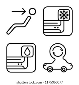 Set of 4 vector icons such as Air conditioning, conditioner, Car, web UI editable icon pack, pixel perfect