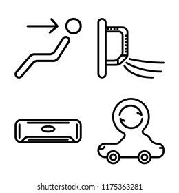 Set of 4 vector icons such as Air conditioning, conditioner, Car, web UI editable icon pack, pixel perfect