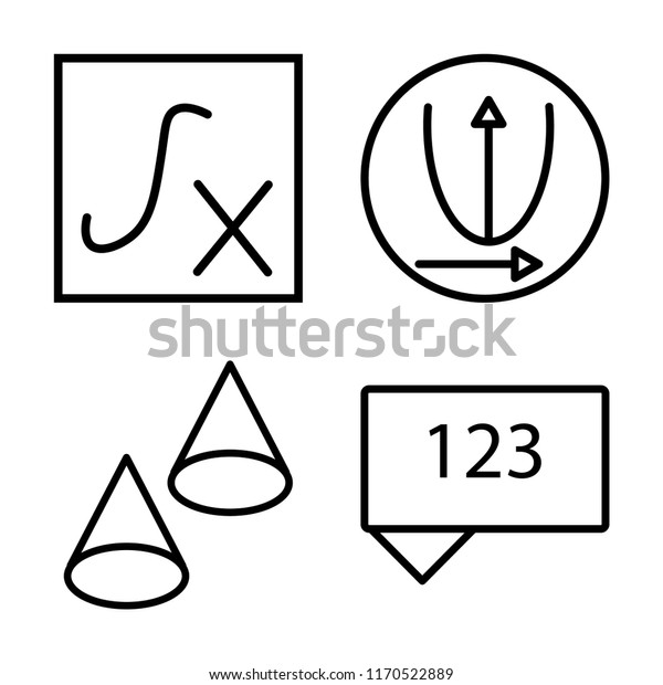 Set 4 Vector Icons Such Function Stock Vector Royalty Free