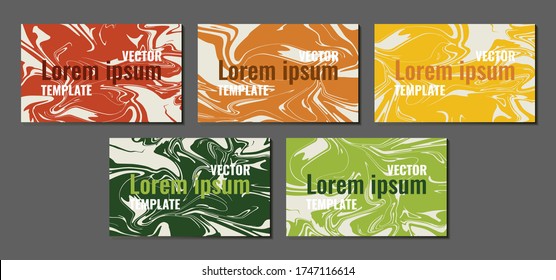 Set of 4 vector rectangular illustrations with handmade texture. Template in a simple abstract style for social media, letterhead and cover template for business brochures, gift cards, flyers.