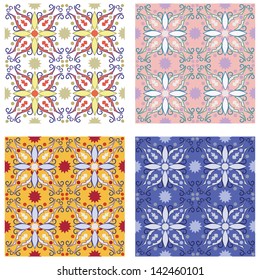 set of 4 vector seamless backgrounds