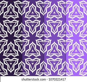 set of 4 Vector seamless patern of Bright geometric Backgrounds inmodern style. For small greeting cards, invitations, cover book, fabric, scrapbooks.