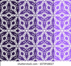 set of 4 Vector seamless pattern with geometric, floral style background. for printing on fabric, paper for scrapbooking, wallpaper, cover, page book.