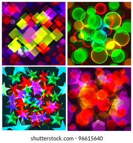 Set of 4 vector  seamless patterns. The abstract design.