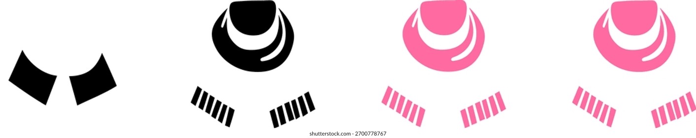 Set of 4 vector sock icons with colorful patterns and seasonal style. Great for fashion design, winter themes, and apparel illustrations. Isolated on transparent background.

