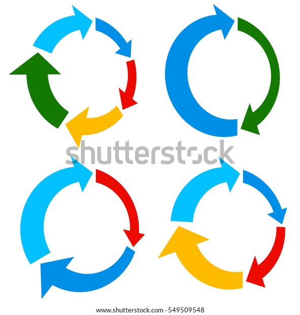 Set 4 Version Circular Arrow Circle Stock Vector (Royalty Free ...