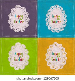 set of 4 vintage greeting cards for the Easter