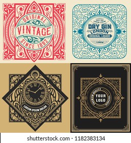 Set of 4 vintage labels