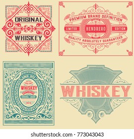 Set of 4 vintage labels