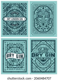 Set of 4 vintage labels for packing