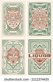 Set of 4 vintage labels for packing