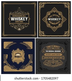 Set of 4 vintage labels. Vector layered