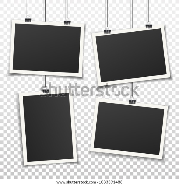 「Set 4 Vintage Photo Frames Hanging」のベクター画像素材（ロイヤリティフリー） 1033391488
