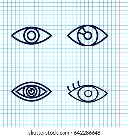 Set of 4 vision outline icons such as