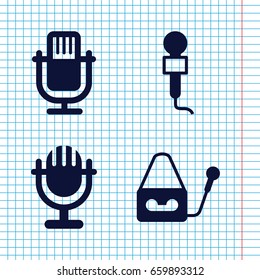 Set of 4 vocal filled icons such as