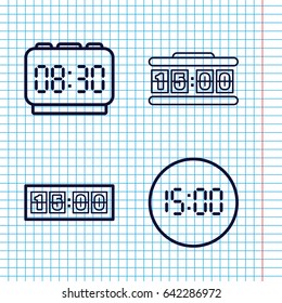 Set of 4 weekday outline icons such as