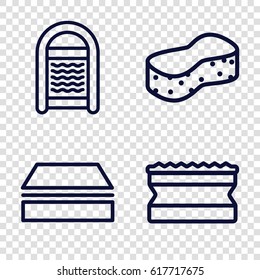 set of 4 wet outline icons such as 