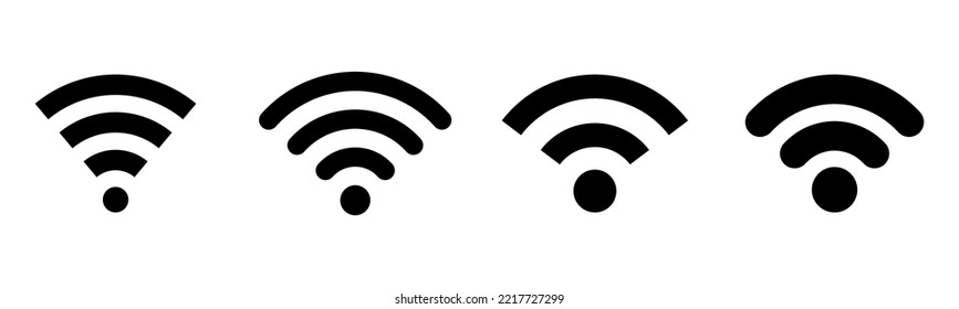 Conjunto de 4 ícono wifi estilo glifo plano, estilo moderno y moderno, plantilla de diseño de clipart