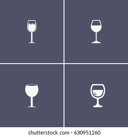 set of 4 wine glasses icon